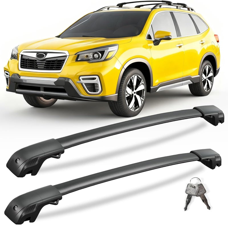 KINGGERI 300lbs Roof Rack Cross Bars Compatible with Subaru Forester 2014-2026 with Raised Side Rails (Not for Wilderness), Lockable Heavy Duty Aluminum Roof Rails Crossbars Luggage SUV Accessories - Image 1